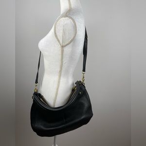 J Crew Black Pebbled Leather Biennial Shoulder Crossbody Classic Hobo Bag